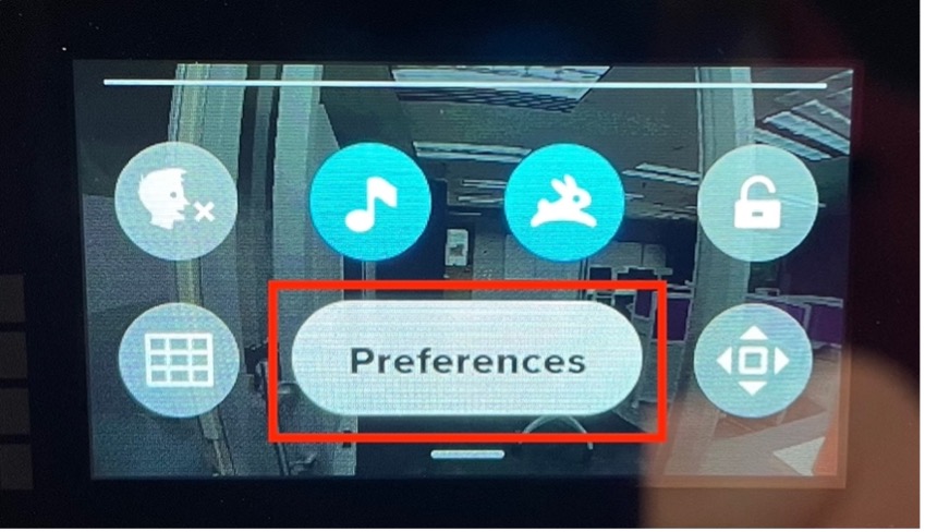 tap preferences button